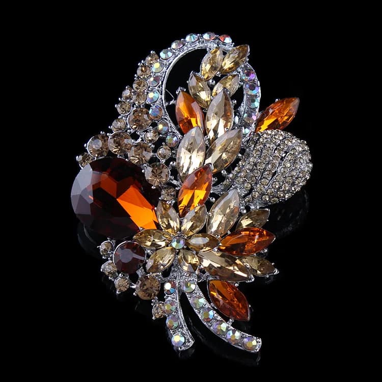 Broche de luxe baroque avec motif floral ajouré pour hommes et femmes, accessoires de bijouterie, ca