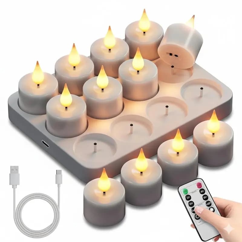 Bougies chauffe-plat LED rechargeables, faciles à utiliser, minuterie et Base de chargement pour la 