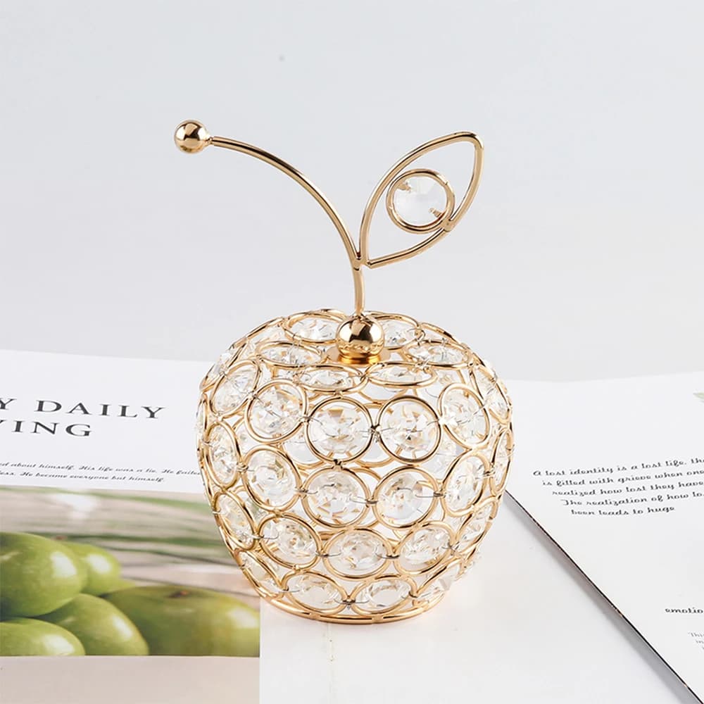 Ornements de pomme en cristal créatifs, strass scintillants en forme d'ananas, miniature de poire de