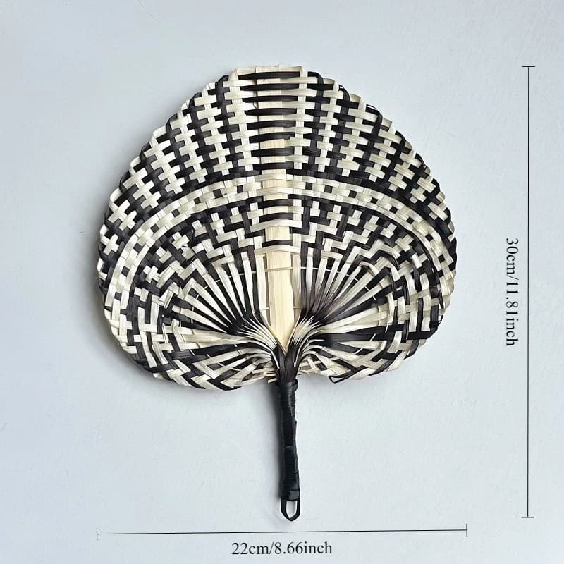 Éventail en bambou tressé de style ethnique, décoration murale artisanale en paille pour maison d'hô