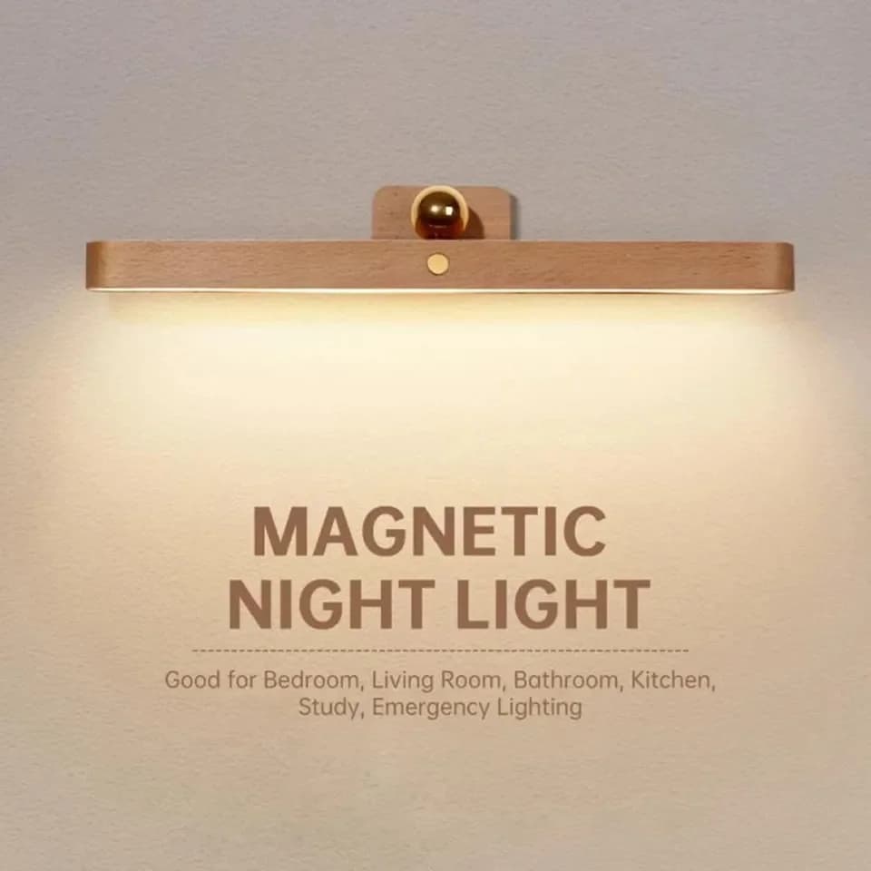 Lampe de miroir sans fil en bois, veilleuse LED réglable, éclairage de lecture, lampe murale de chev