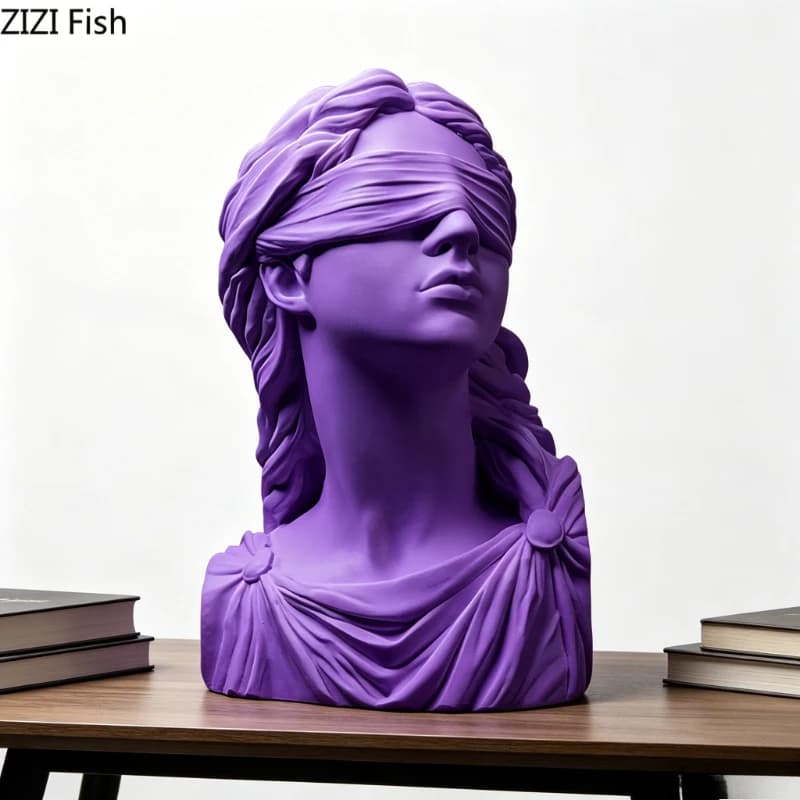 Statue en plâtre de la déesse de la justice Themis, décoration de bureau, œuvre d'art classique, scu