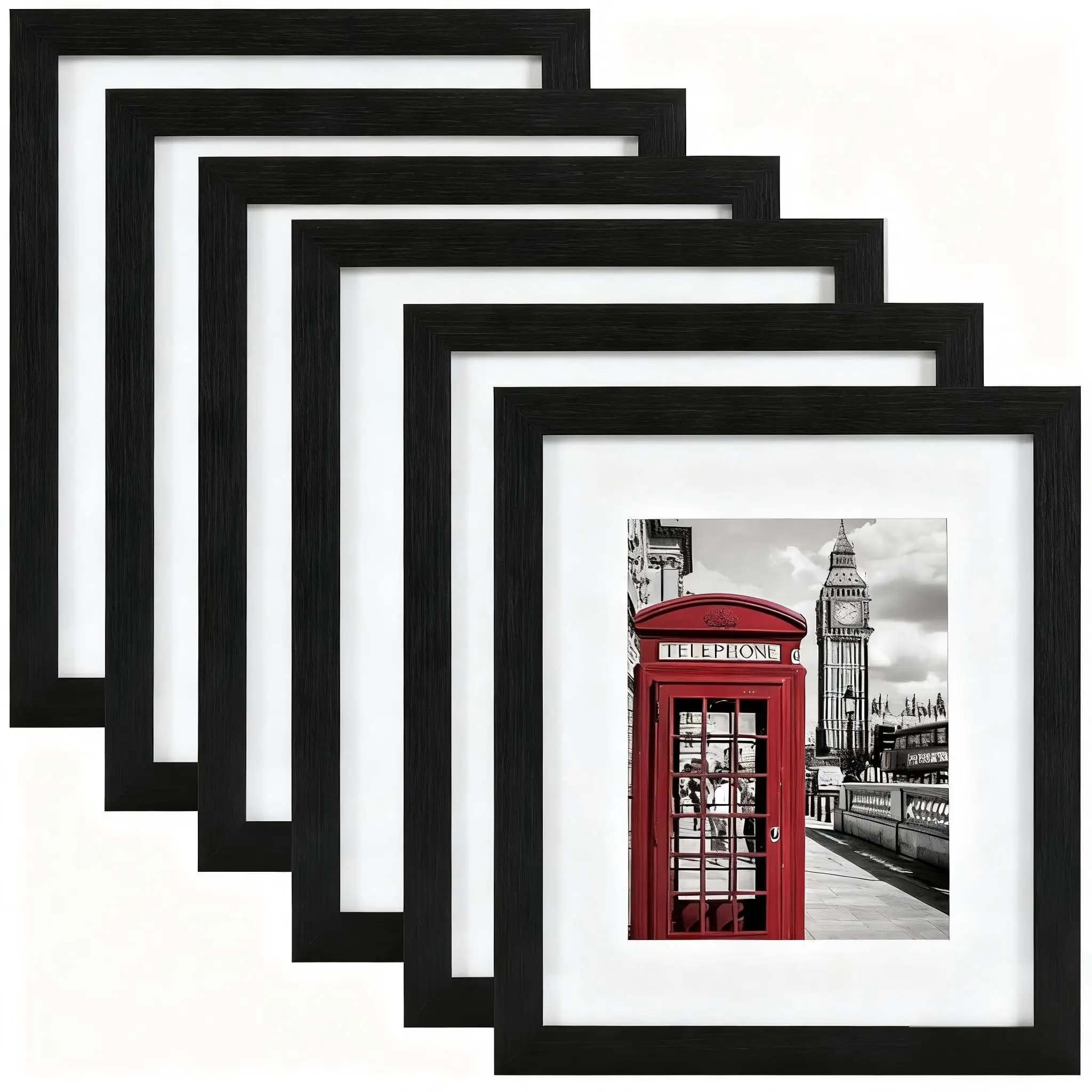 6 pièces cadres Photo en bois pour mur Photo 11x14 pouces cadre Photo en bois support pour photos dé