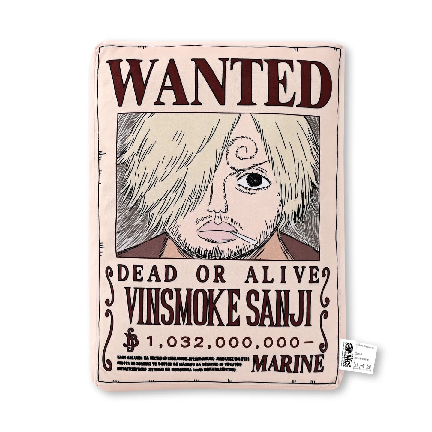 Coussin officiel One Piece Wanted Poster, oreiller décoratif double face, idéal pour la maison, le c