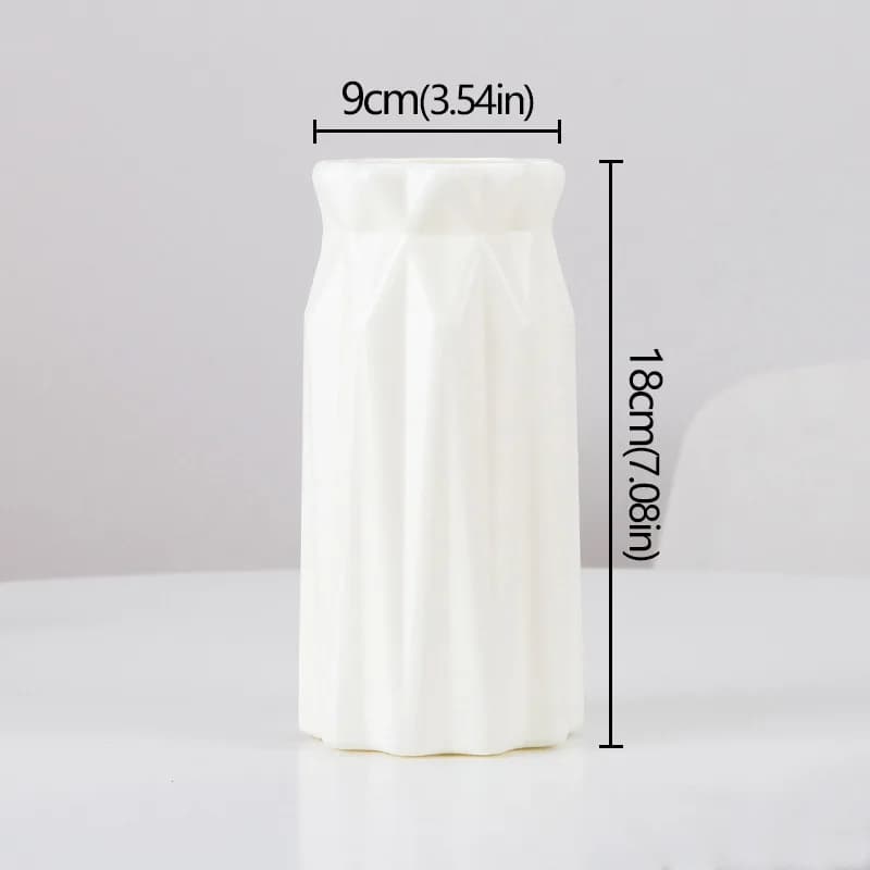 Vase en plastique pour fleurs séchées, design géométrique minimaliste, pot de fleurs en plastique, d