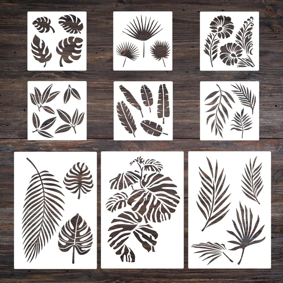 9 feuilles bricolage modèle de pochoir décoratif pour peindre des feuilles de fleurs pochoir lavable