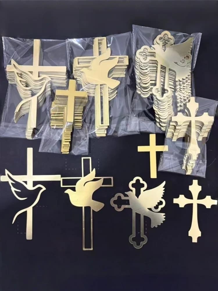 5/10 pièces de décorations de gâteau en acrylique pour Pâques, baptême, cérémonie de l'Eucharistie, 