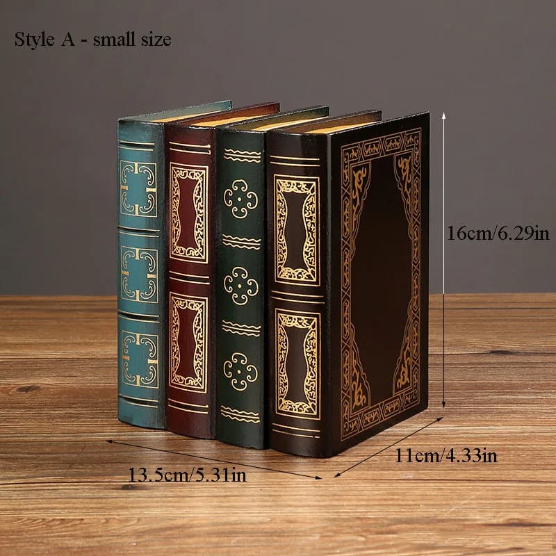 Nouvelle boîte de rangement en forme de livre, style vintage, en bois avec couvercle, empilable, boî