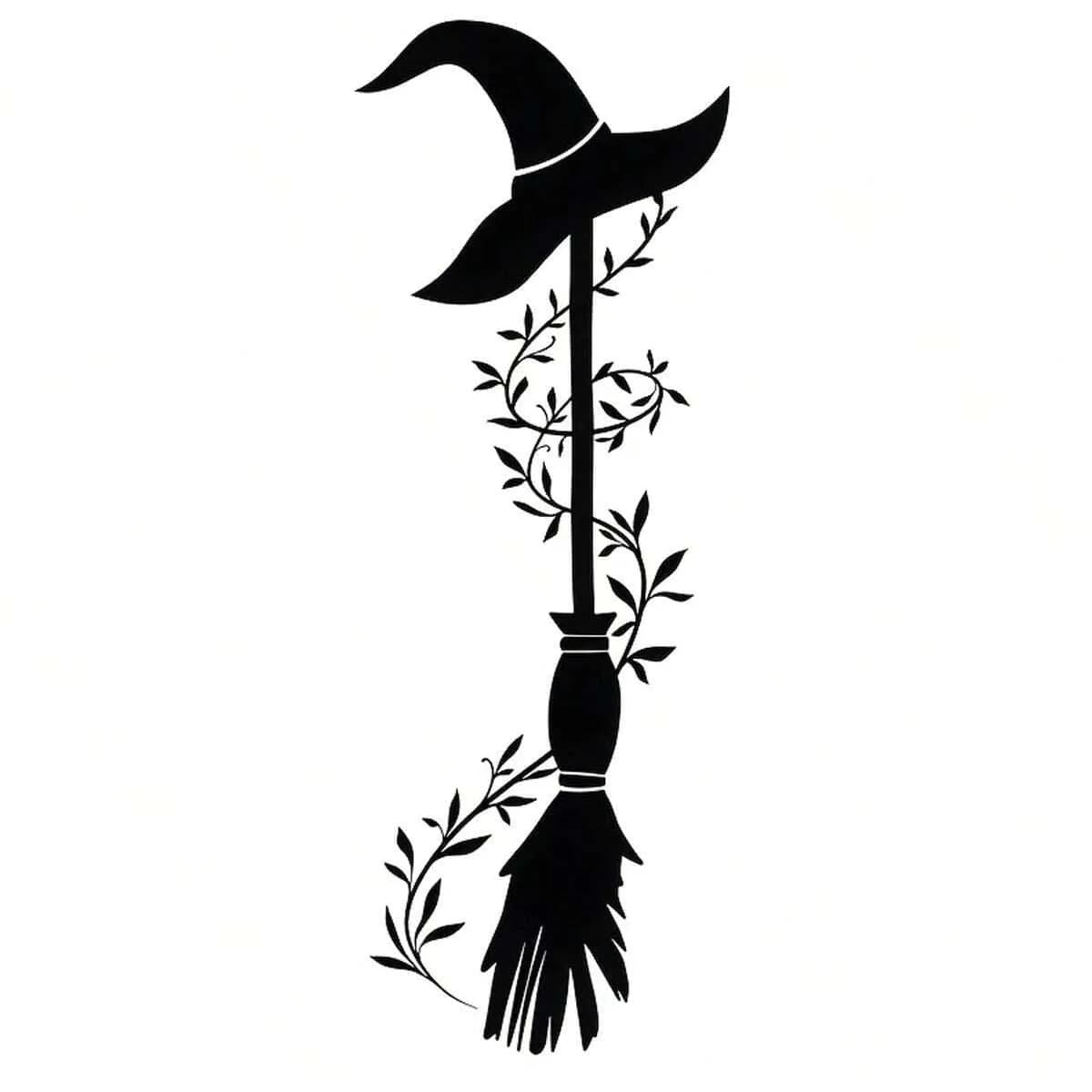 Autocollants de voiture en forme de balai de sorcière, motifs de balai de sorcière pour Halloween, a