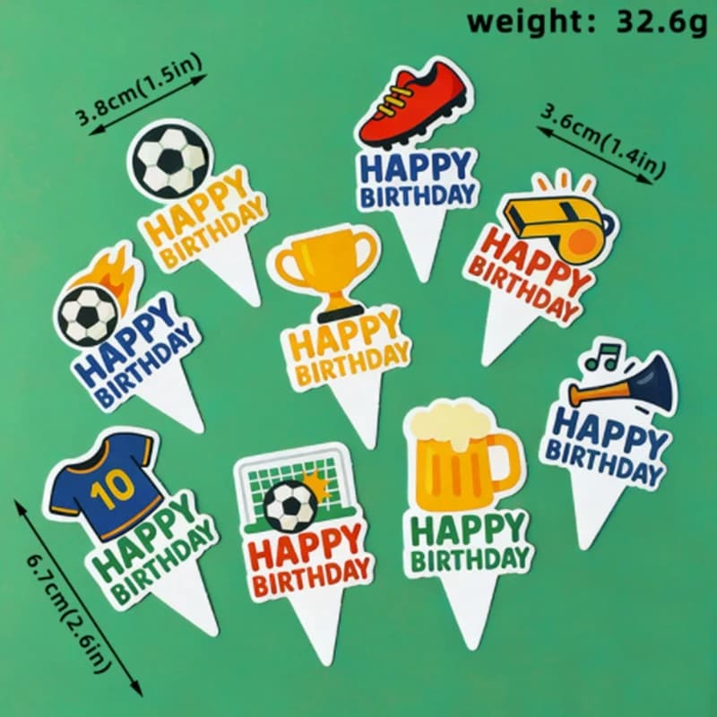 Décoration de gâteau de football pour fête d'anniversaire, thème football, fête sportive, fête de fo