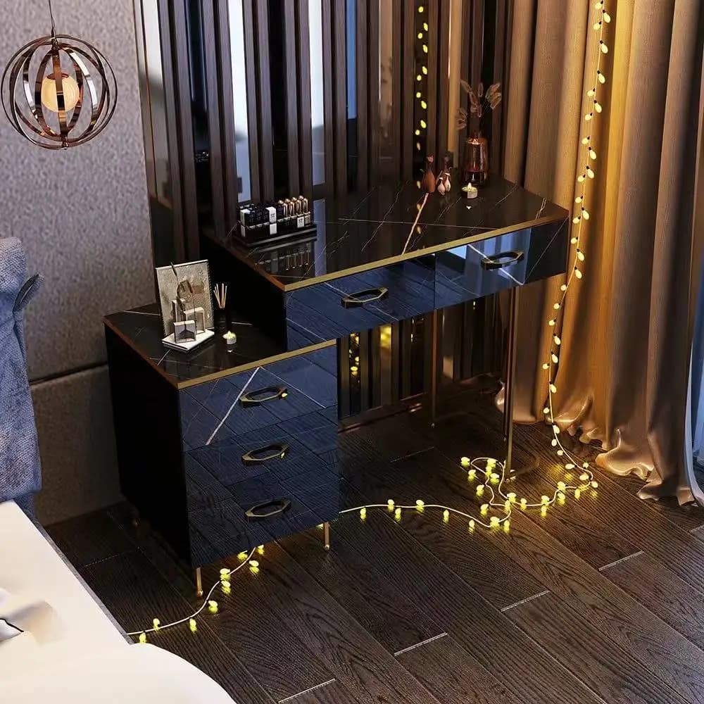 Table de maquillage minimaliste moderne, commode multifonctionnelle de luxe léger, meuble de chambre