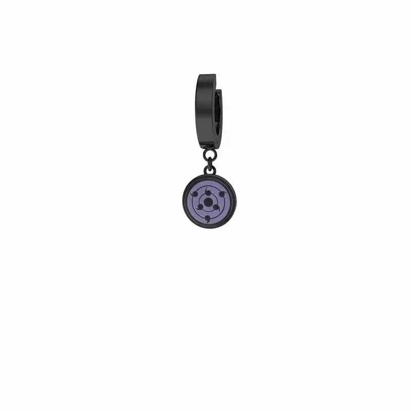 Boucles d'oreilles mignonnes de dessin animé Naruto Sharingan Rinnegan, boucles d'oreilles de couple