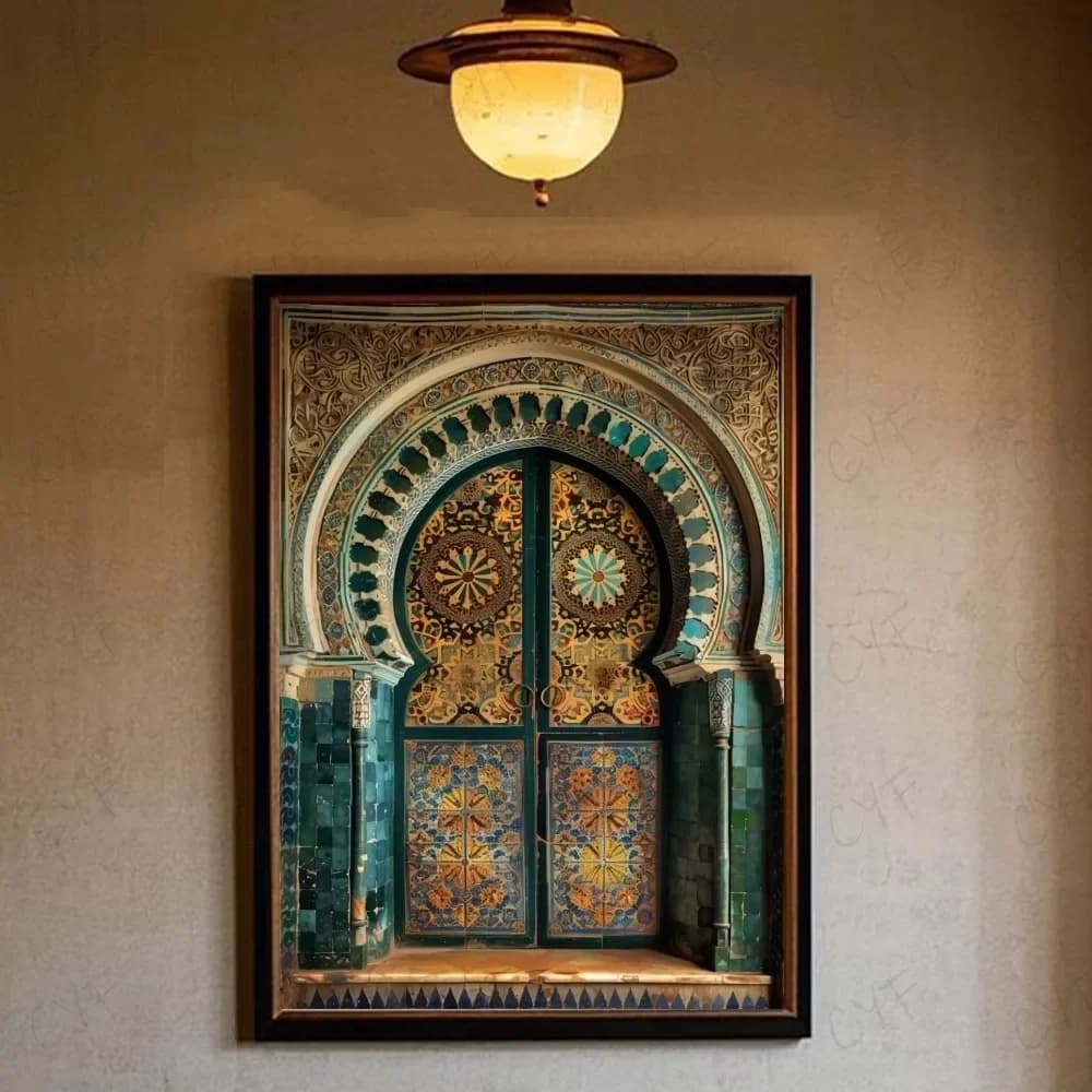Affiche arabe de porte marocaine, peinture sur toile esthétique, affiches et imprimés, tableau d'art
