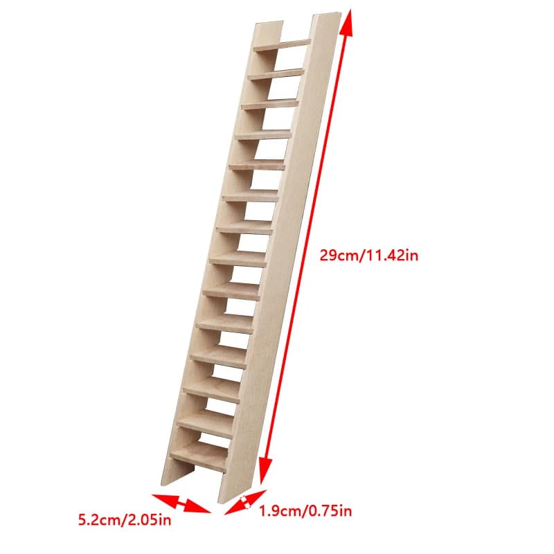 Escalier Miniature pour maison de poupée 1:12, 1 pièce, Mini pas de main courante, meubles, modèle d