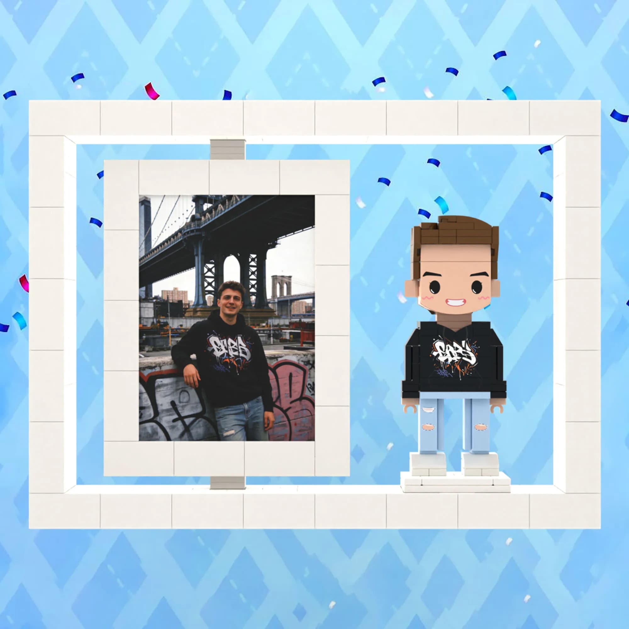 Blocs de construction personnalisés pour mini-figurines avec cadre photo, ensemble de briques DIY pe