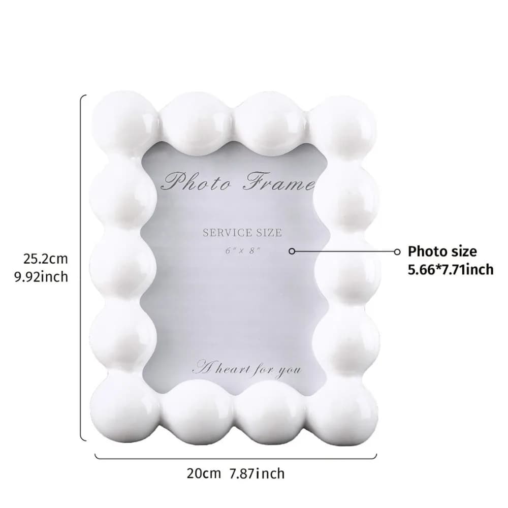 Cadre photo simple en résine de 8 pouces, cadre de luxe exquis à bordure ronde, cadre décoratif carr