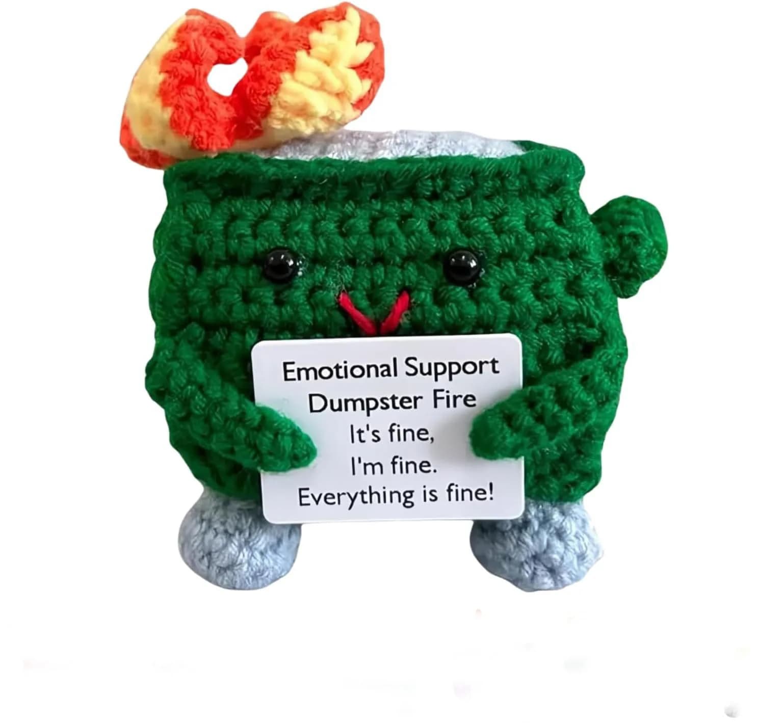 Dumpster en Crochet émotionnel mignon, tricoté à la main, feu créatif et amusant, décoration de cham