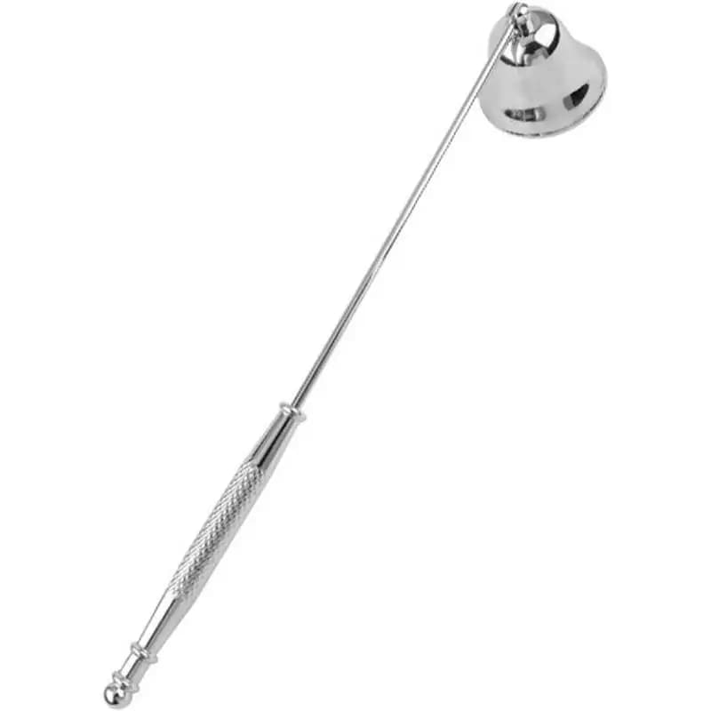 Éteignoir à bougie en forme de cloche en acier inoxydable, portable, avec long manche, antidérapant,