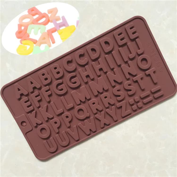 Moule à chocolat en Silicone avec lettres et chiffres, Alphabet, biscuits, bonbons, gâteaux, plateau