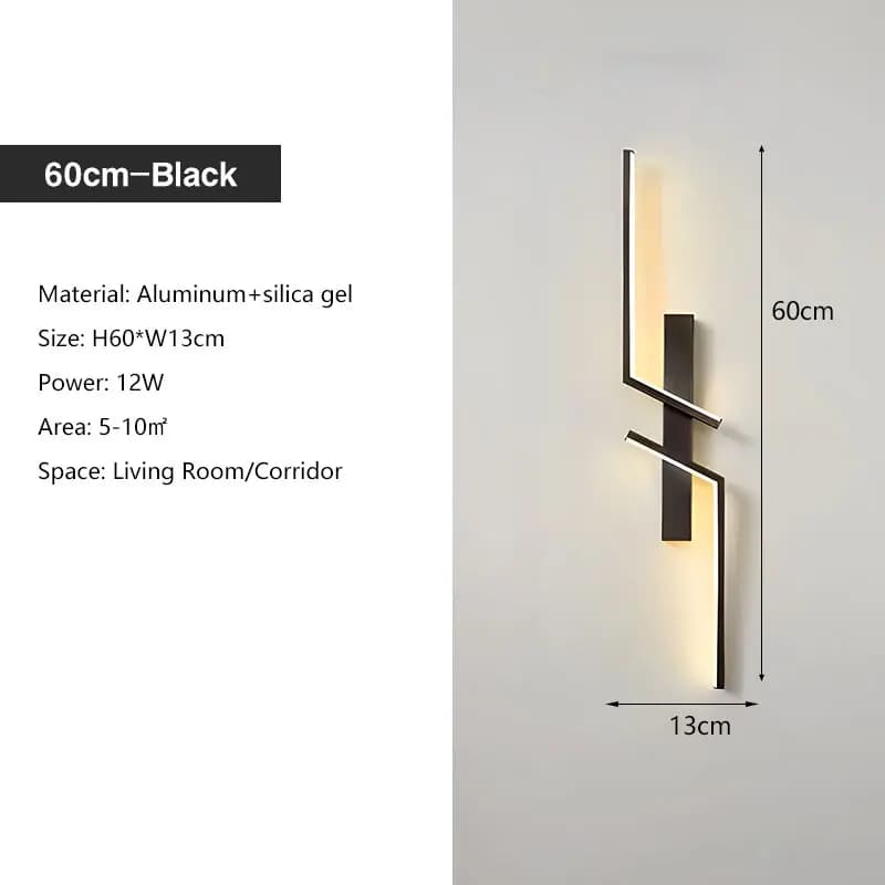 Lampes murales LED d'intérieur en or noir pour TV canapé fond chambre nordique mur LED lumières déco