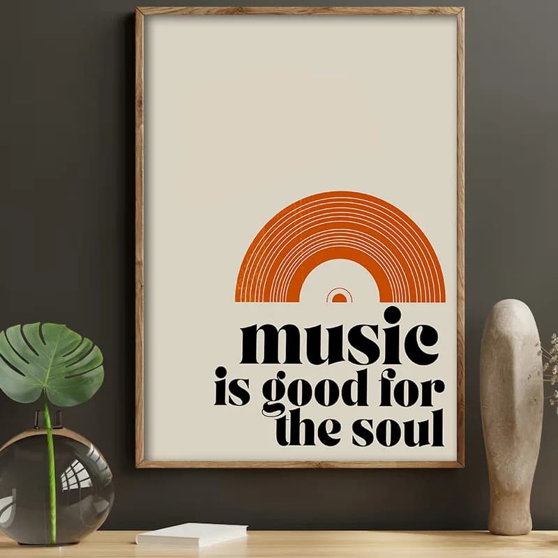 Affiches rétro «la musique est bon pour l'âme», imprimés sur toile, magnifiques affiches d'art music