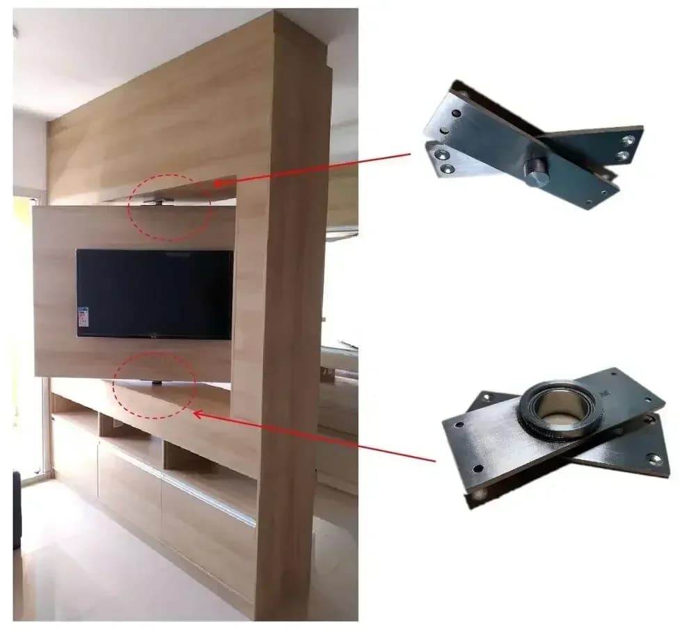 Support TV d'angle contemporain pour salons : support pivotant à 360 degrés compatible avec les télé