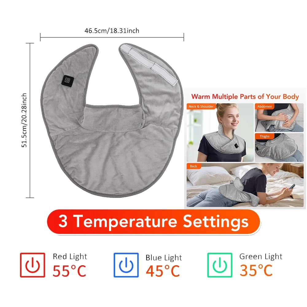 Coussin chauffant électrique pour le cou et les épaules, châle chauffant pour le dos, idéal pour la 