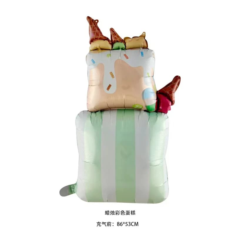 Ballons de gâteau joyeux anniversaire de dessin animé, décorations de fête de premier anniversaire p