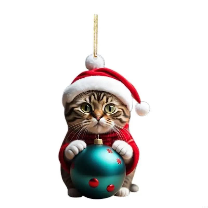 2024 Christmas Ornement Belle dessin animé chat Hanging Decoration Cade