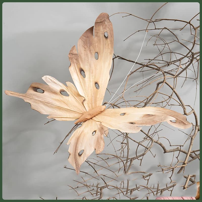 Fleur artificielle d'automne, papier décoratif d'aménagement paysager, accessoires de tir de papillo