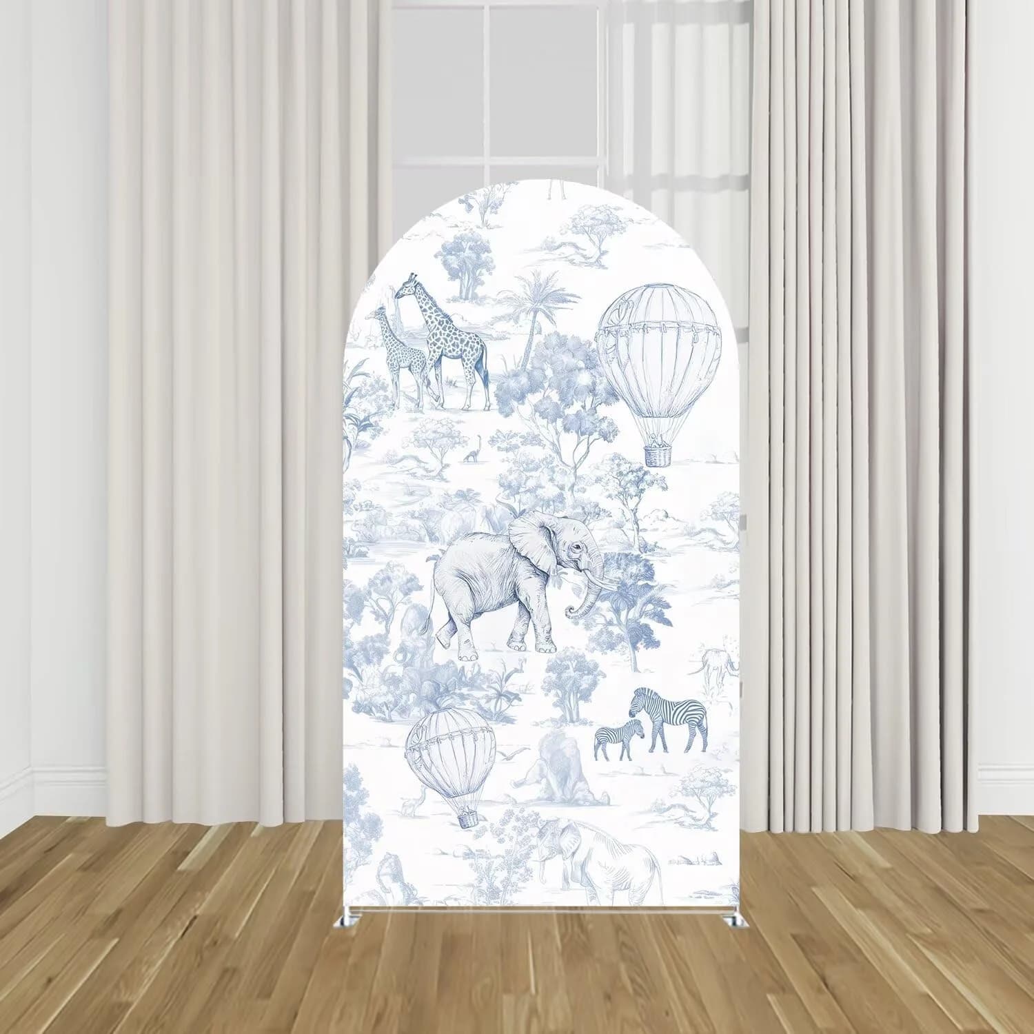 Toile De Jouy couverture d'arrière-plan arquée Safari Jungle arc support couverture en tissu pour sa