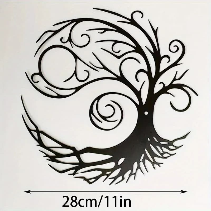 HelloYoung Superbe Arbre de Vie Art mural en métal pour la décoration de la maison moderne, ajoute u