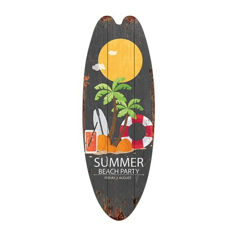 Panneau en bois imprimé exquis, planche de surf en bois, lumineux et frais, planche murale de direct