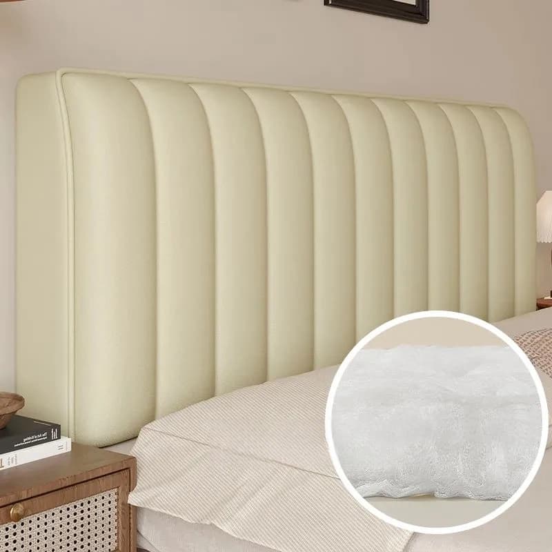 Housse de tête de lit en cuir PU, protection arrière rembourrée, souple, tout compris, imperméable, 