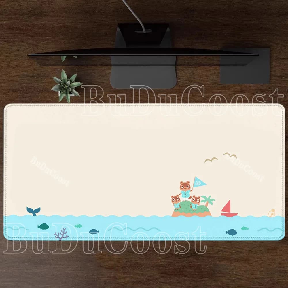 Animal Crossing ‌   Grand tapis de souris Kawaii antidérapant, accessoires de bureau mignons de dess