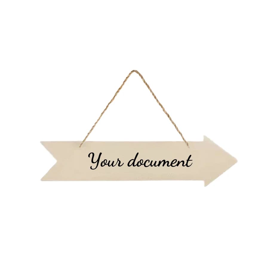 Plaque en bois personnalisée avec texte, flèche imprimée simple face, décoration de jardin suspendue
