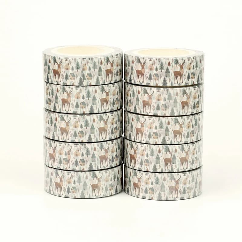 En vrac 10 pièces/lot déco mignon noël renne arbres maison Washi bandes pour Scrapbooking journal ad