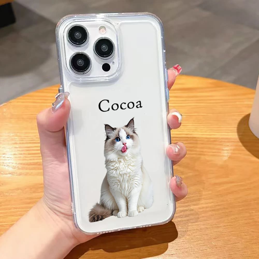 Coque souple transparente personnalisée avec photo d'animal de compagnie, compatible avec iPhone17 1