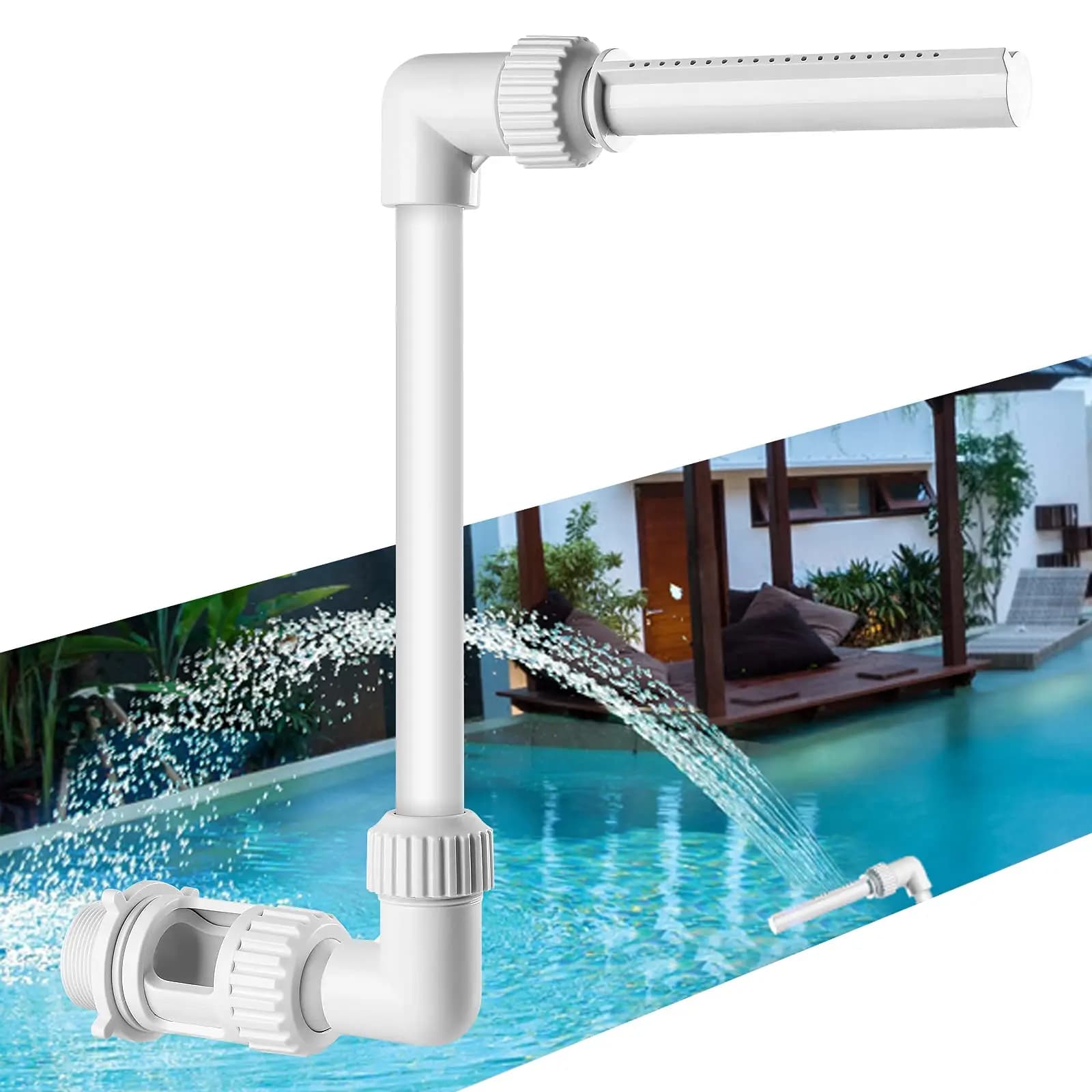 Kit de fontaine cascade de piscine, caractéristique en PVC, décorations de Spa pour piscines, instal
