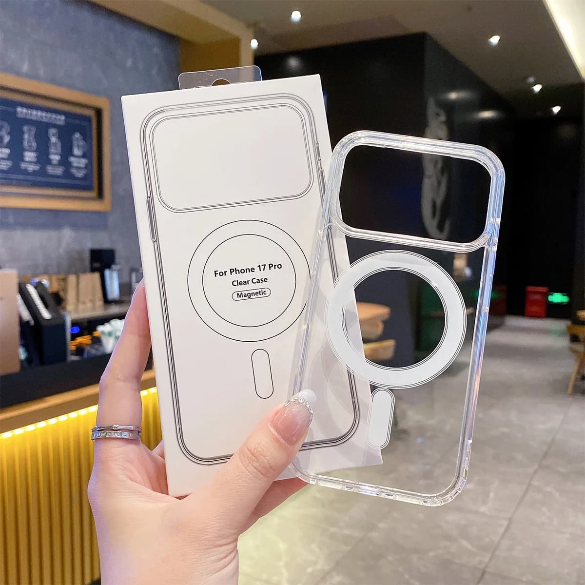 Coque Magnétique Transparente Originale pour Magsafe pour iPhone 17 Air 16 Pro Max 15 14 13 12 11, É