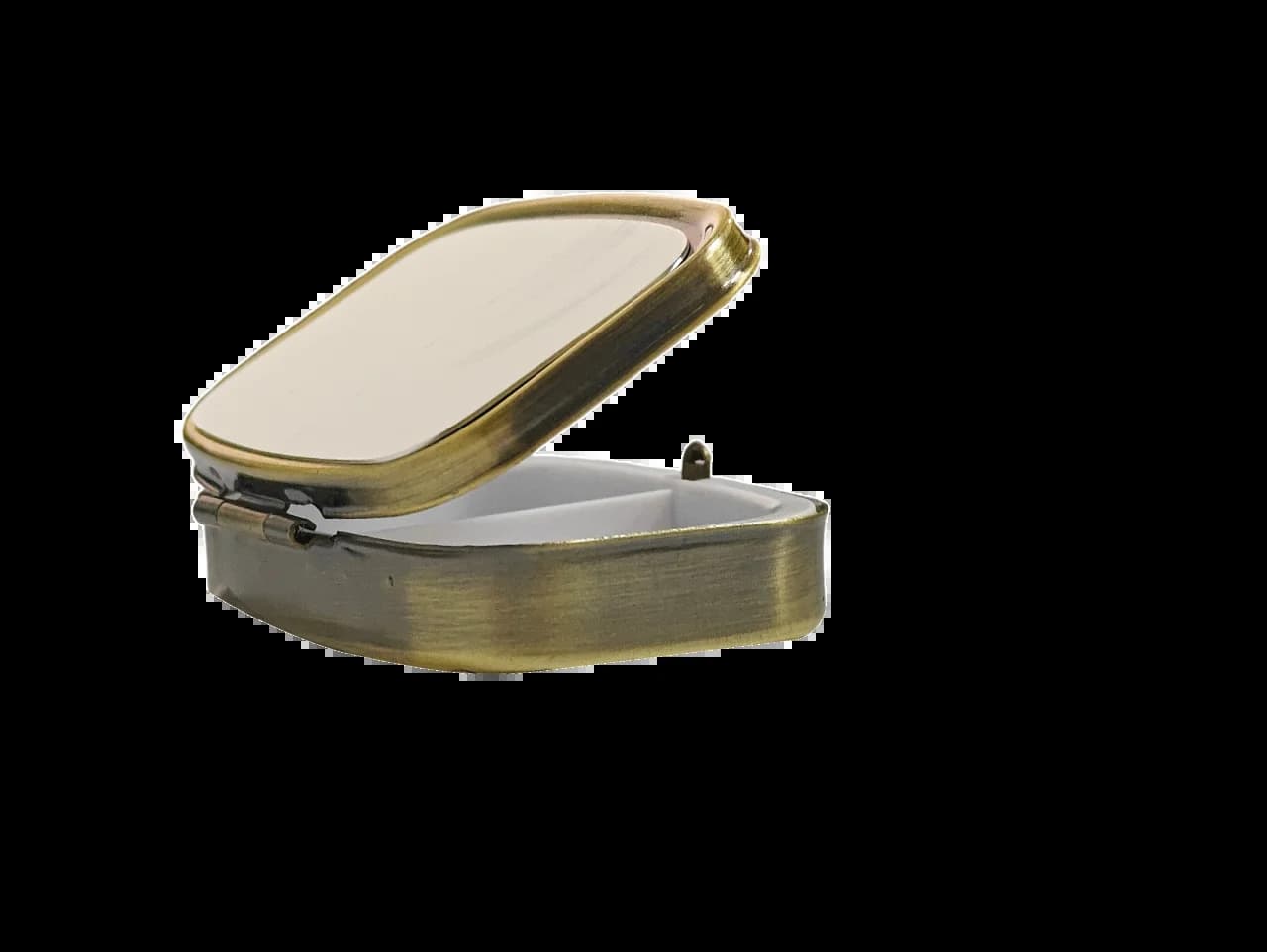 Boîte à pilules en Bronze vierge par Sublimation, étui à pilules carré en métal à 2 compartiments, b