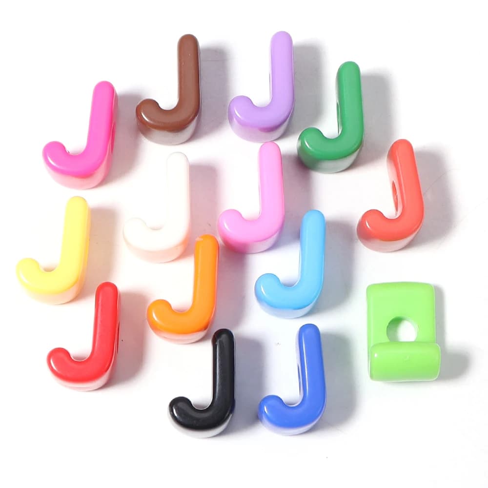 Perles de l'alphabet en acrylique colorées, de A à Z, à gros trous, pour la fabrication de bijoux, b