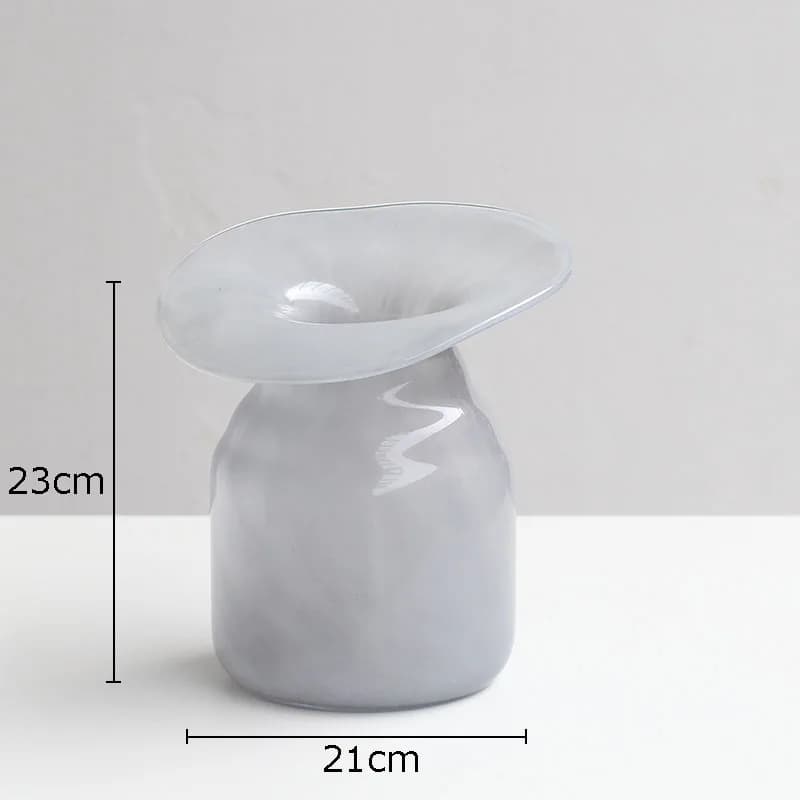 Vase en verre gris pour hydroponie, arrangement de fleurs décoratives, décoration de bureau, pots à 