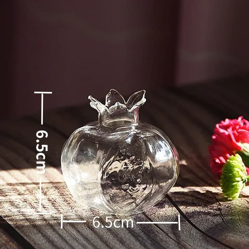 Vase à fleurs créatif en verre pour la décoration de la maison, vase à fruits, cachepot de grenade, 