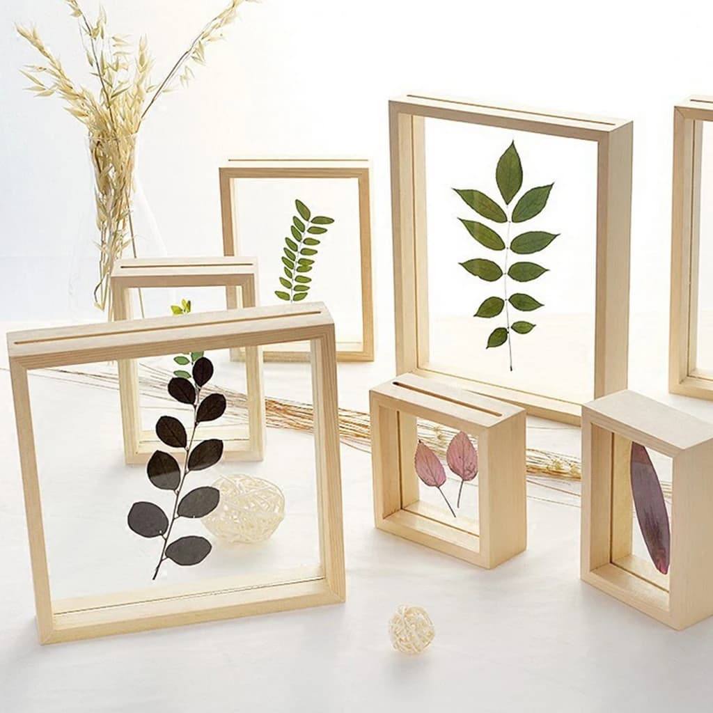 Cadre en bois transparent en verre double face, affiche photo bricolage, aimant de salon à la maison