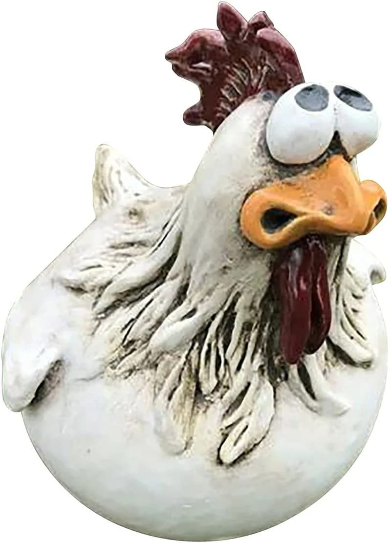 Ornement décoratif de poulet rustique pour clôture de cour, ornement créatif de jardin, poulet aux g