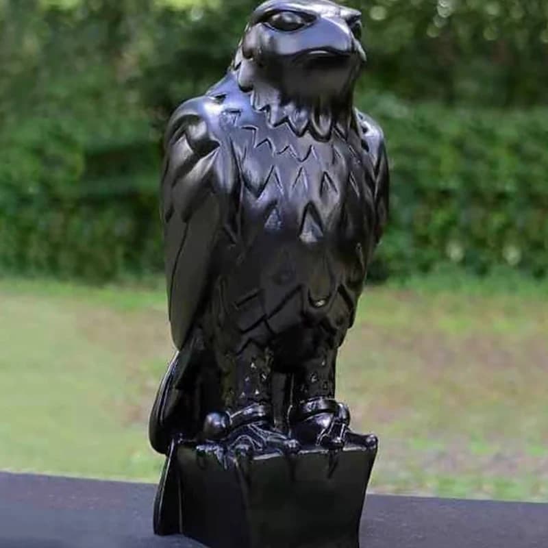 Statue de Faucon Maltais en Résine Noire, Sculpture Faite à la Main, Décorations d'Étagère, 1 Pièce