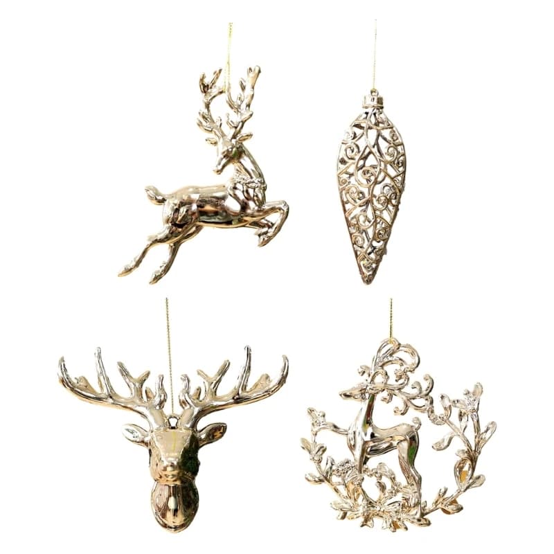 Décorations noël suspendues en forme cerf, décorations d'arbre noël, ailes papillons décor B03E