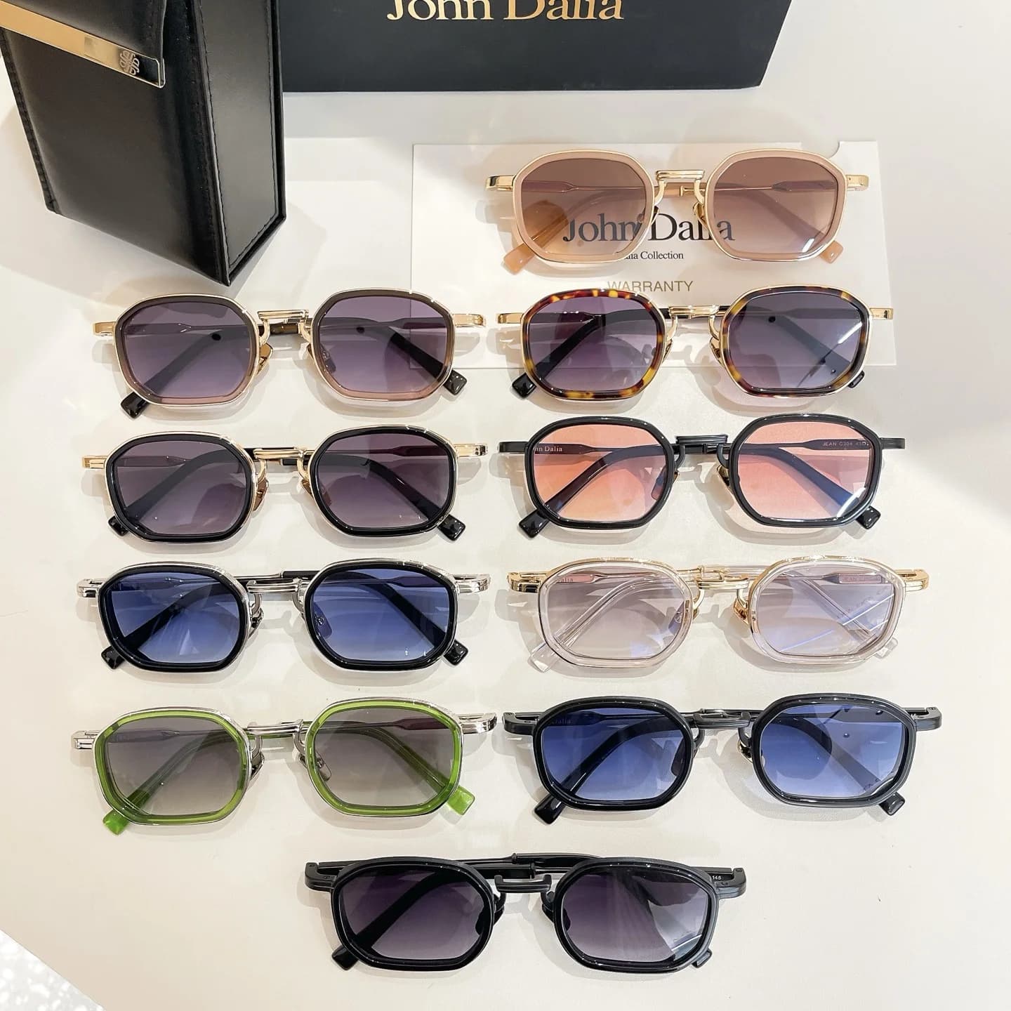 Lunettes de soleil vintage de luxe pour JOHN DALIA JD JEAN, protection UV400, haute qualité, pour hommes et femmes, avec étui
