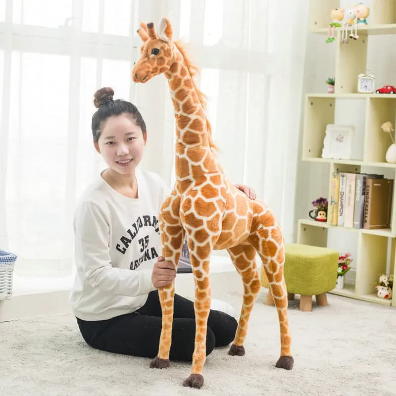 Jouets en peluche girafe pour garçons et filles, poupées de cerf en peluche mignonnes, oreiller animal doux, coussin, cadeau d'anniversaire, nouveau, 50-120cm